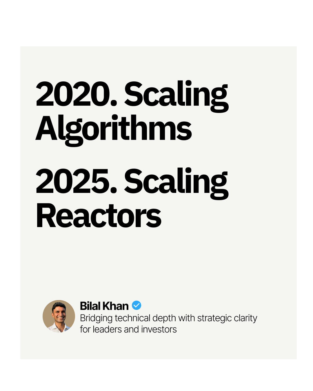 2020. Scaling Algorithms. 2025. Scaling Reactors