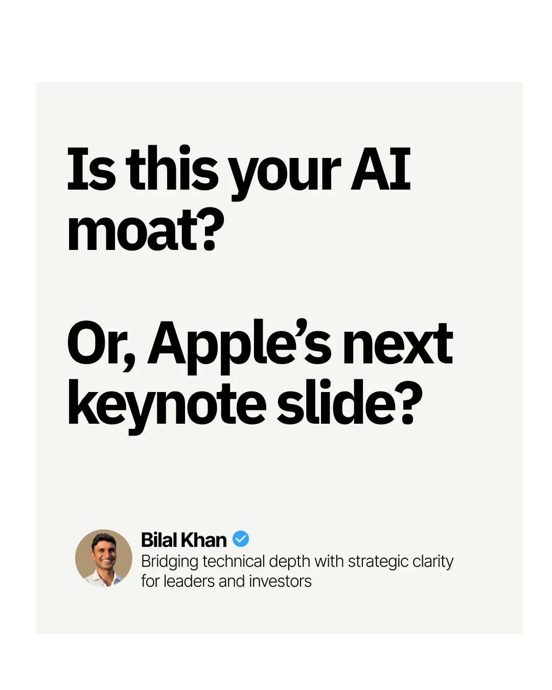 Is this your AI moat? Or, Apple's next keynote slide?